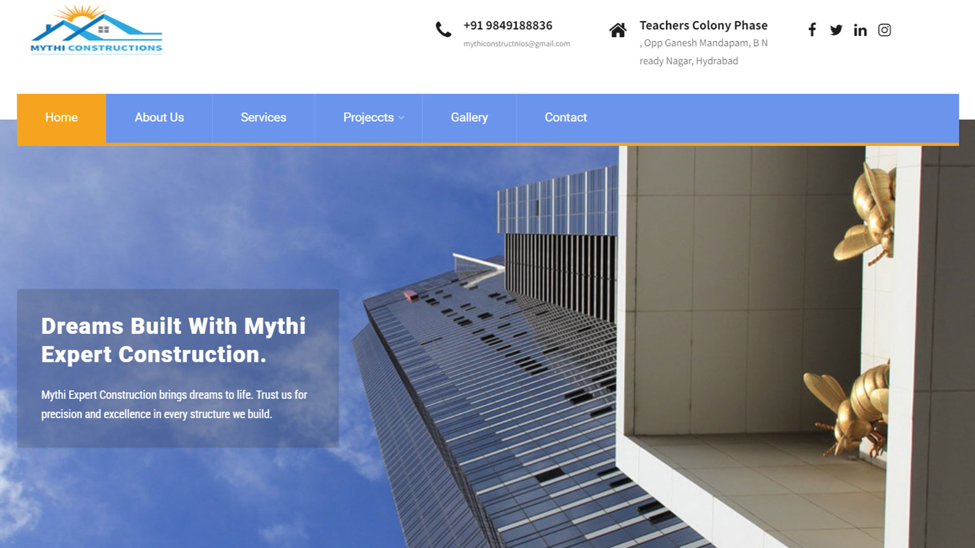 construction website, website design, web design company in hyderabad